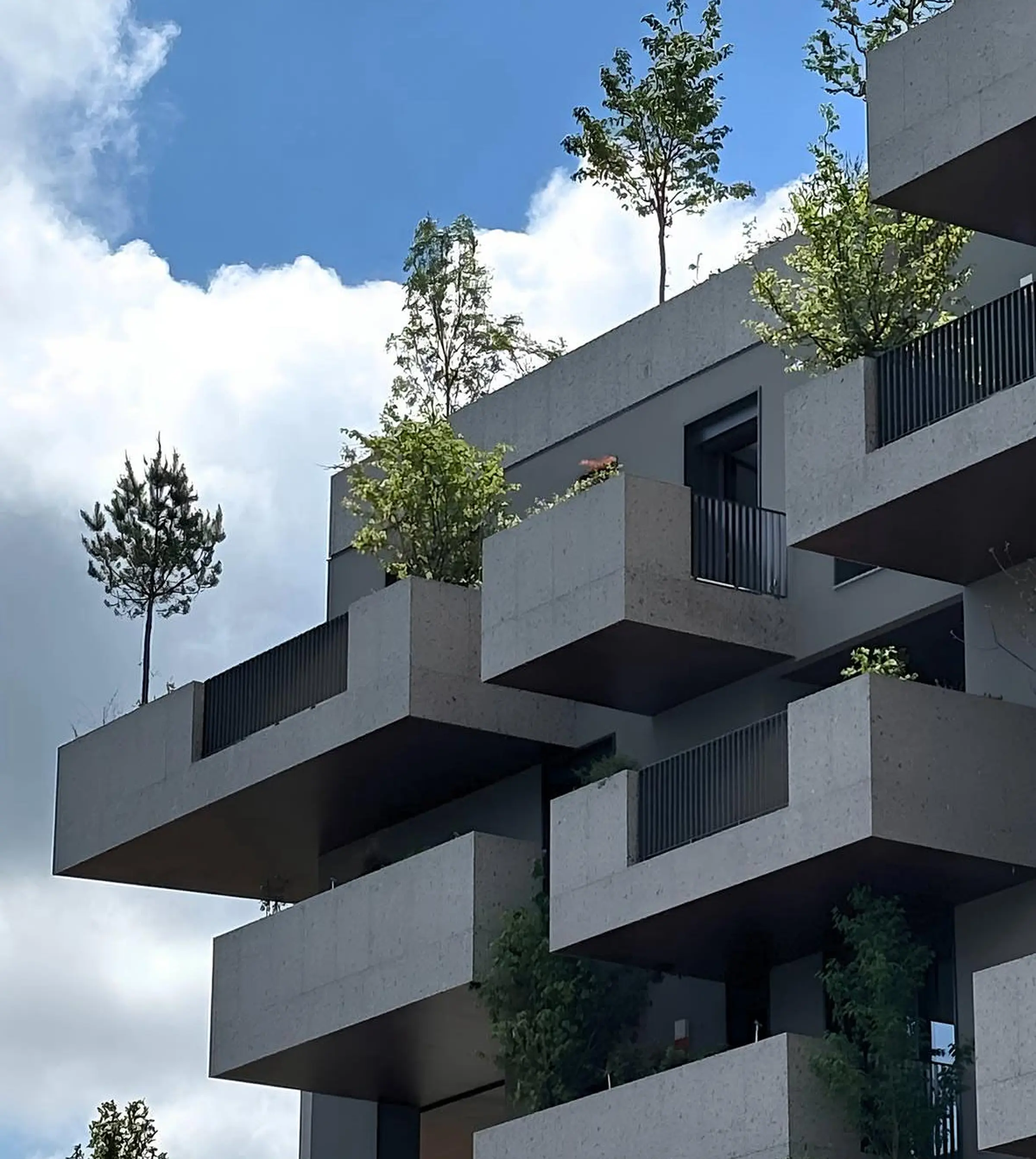 Terrazzi di un complesso residenziale in pietra naturale di alta qualita lavorata artigianalmente da Trapattoni Marmi Bergamo in collaborazione con Agglotech