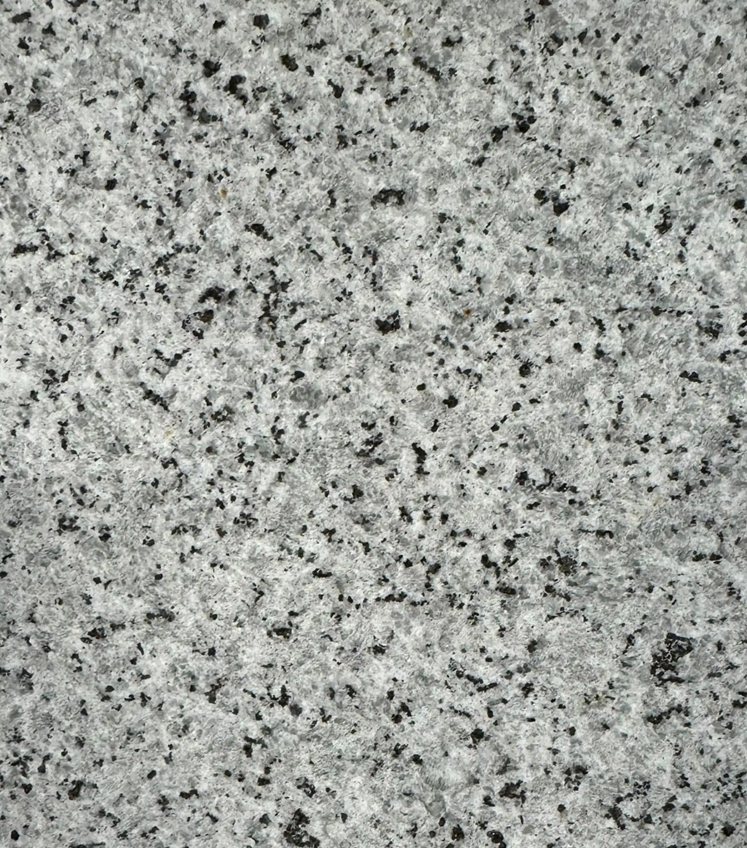 Campione di Granito Bianco di Montorfano - granito italiano bianco con inclusi neri e micro-cristalli lucidi, pietra naturale con finitura levigata e granigliata utilizzata per gli elementi di facciata del palazzo di Via Sassi, Trapattoni Marmi Bergamo